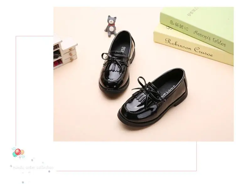 HaoChengJiaDe/новые детские кожаные свадебные модельные туфли для девочек; брендовые Детские черные свадебные туфли для мальчиков; Формальные кроссовки на танкетке на плоской подошве