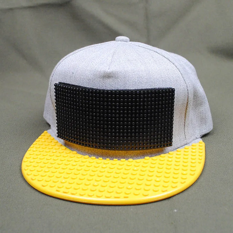 Детская индивидуальная Кепка под заказ, Кепка с блоками высокого качества, кепка, бейсболка, кепка для детей, съемная - Цвет: Grey Hat