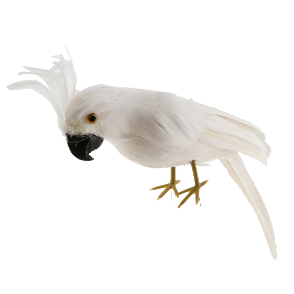 Simulation Parrot Model Artificial Feather Bird Animal Figurine Home Garden Sculptures Yard Law Ornament Decor Fancy Dress Party
