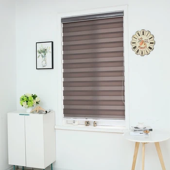 

Motorized Zebra Blinds Horizontal Window Shade Double layer Roller Blinds Window Custom Cut to Size Curtains for Living Room