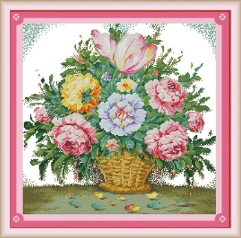 

Free shopping Blossom flowers Cross Stitch Kits Printed patterns canvas Room Embroidery Needlework set Easy Gifts Handmade