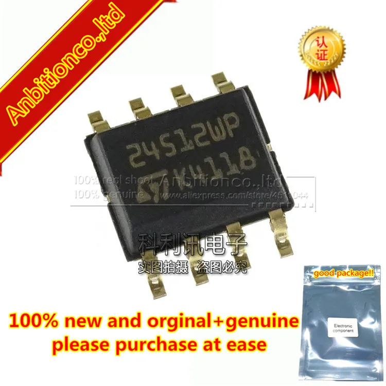 

10pcs 100% new and orginal M24512-WMN6TP 512 Kbit and 256 Kbit Serial I2C bus EEPROM with three Chip Enable line SOP8 in stock