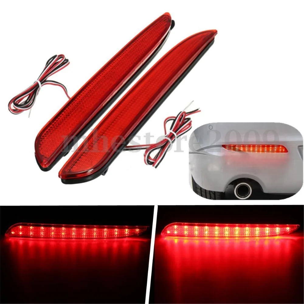 

2pcs 12V LED Rear Bumper Reflector Red Lens Tail Stop Brake Light Running Turning Fog Lamp For Mazda3 Axela Sport Mazdaspeed