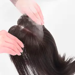 Парик WTB черный темный каштановые прямые волосы в сочетании с украшения для волос, расширенный парик женский высокая температура шелк