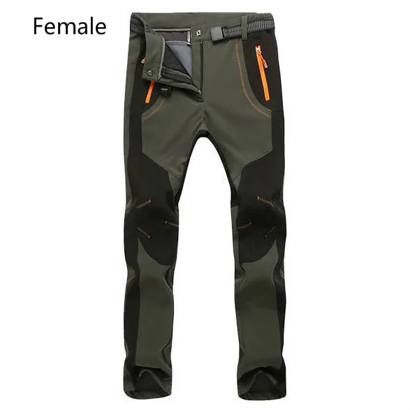Новые зимние мужские и женские уличные флисовые брюки водонепроницаемые ветрозащитные термальные лыжные альпинистские брюки S-5XL - Цвет: one