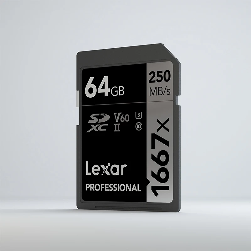 Оригинальная карта памяти Lexar 1667x128 ГБ 64 V60 250 стандартных sd карт 256 SDXC МБ/с. U3