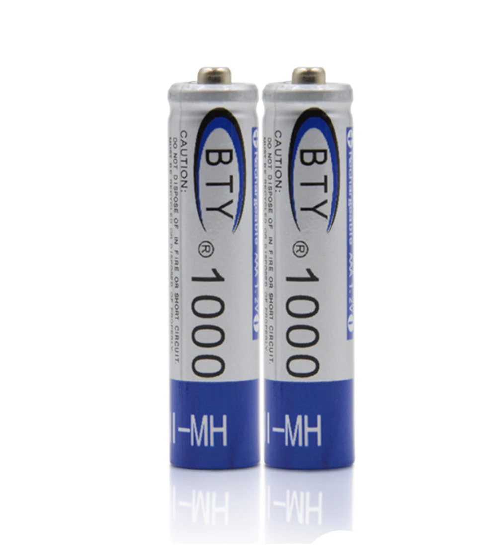 8 шт BTY аккумуляторная батарея AAA 1000mAh NI-MH 1,2 V 1000 mah перезаряжаемые s Bateria aaa батареи NI MH батарея для mp3 RC игрушки