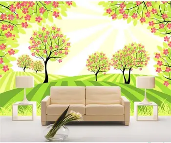 

custom size 3d photo wallpaper living room mural green tree forest park picture background wall non-woven wallpaper for wall 3d