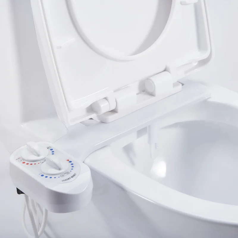 

Bidet Fresh Water Non-electric Mechanical Bidet Toilet Seat Attachment Dual Retractable Nozzles Warm Water Available