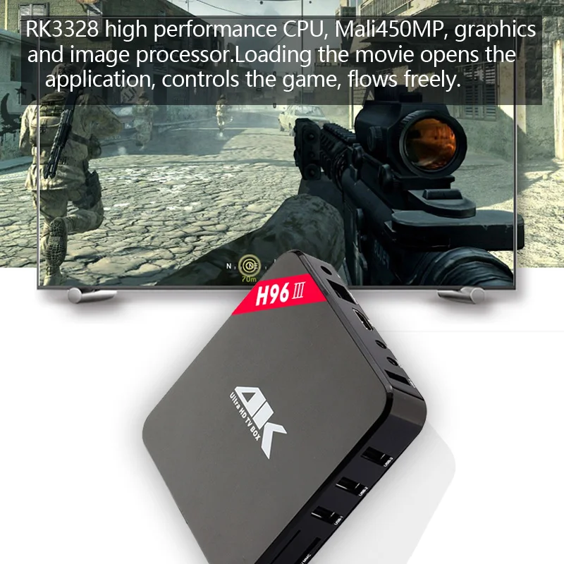 4G 32G H96 III Android 7.1 TV Box RK3328 Quad Core 4K Smart Tv 2.4G/5G WiFi USB 3.0 Bluetooth 4.0 Media Player IPTV set top box