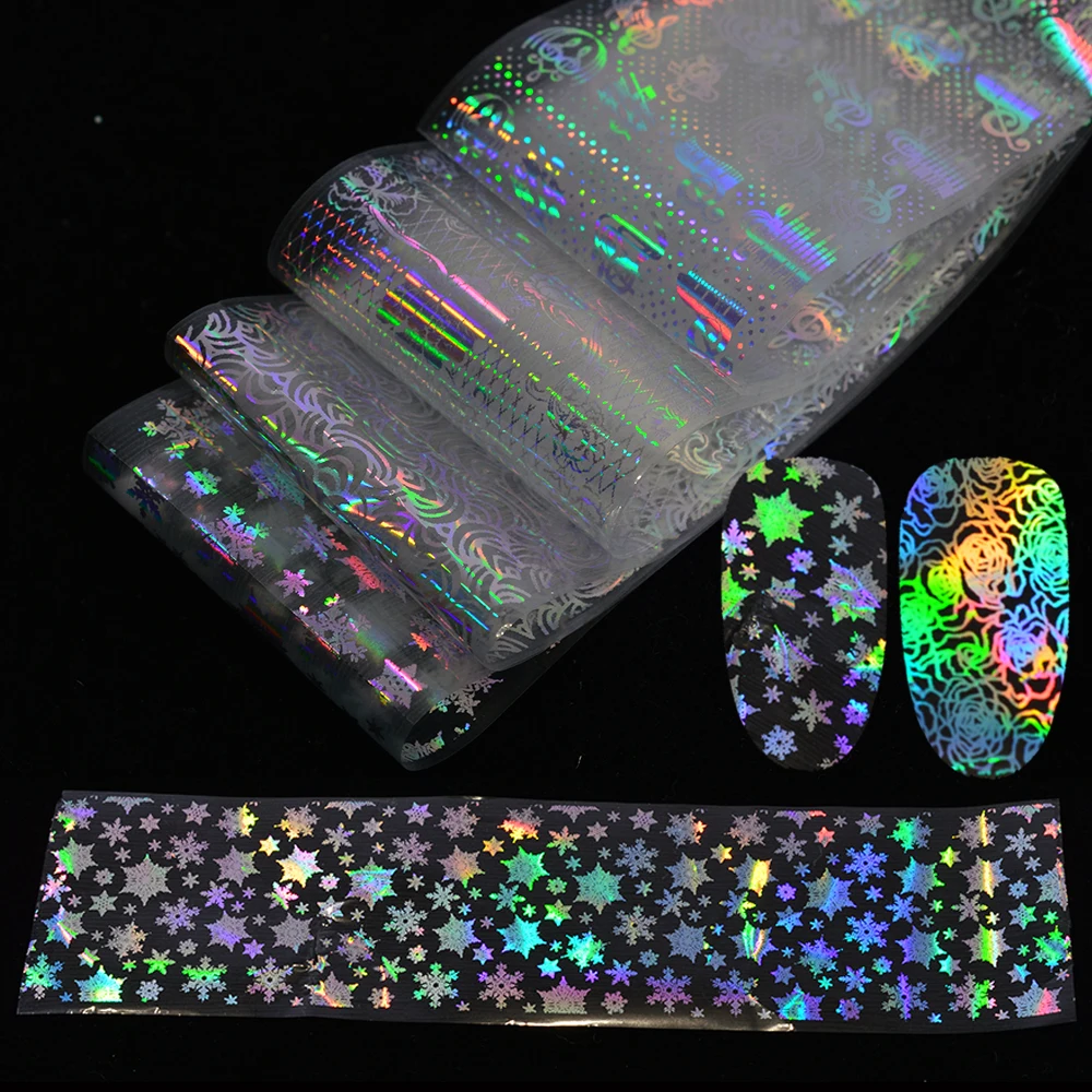

16pcs Christmas Style Nail Foils Snow Flower Mixed Transfer Nail Art Stickers Decals Gel Polish Manicure Nail Tips Decor BE007