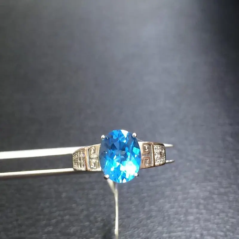 Qi Xuan_Blue Stone модные ювелирные изделия Rings_Finger Rings_S925 Твердые серебряные модные синие кольца производитель прямые продажи