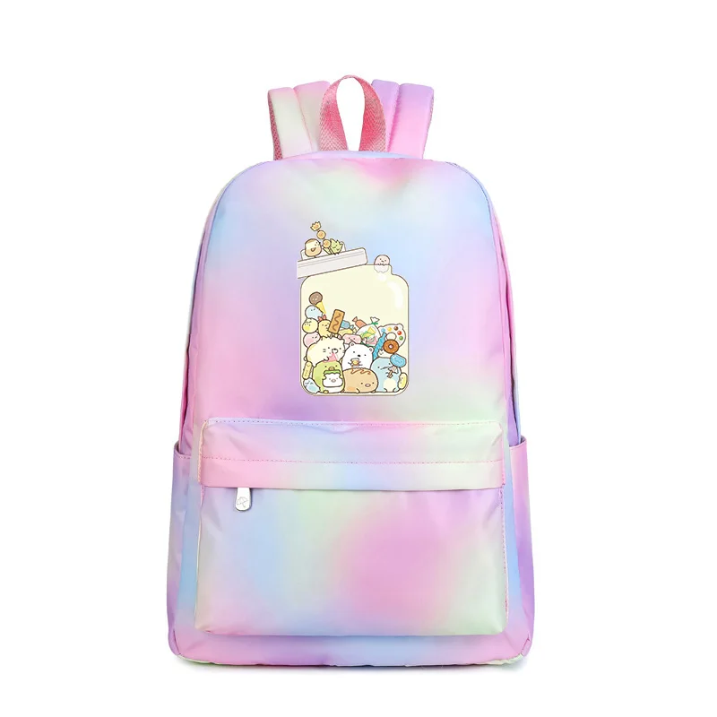 Harajuku, опрятный Радужный рюкзак с принтом Sumikkogurashi, Kawaii, женские сумки на плечо, холщовые школьные сумки, Kawaii, рюкзак для путешествий - Цвет: 6