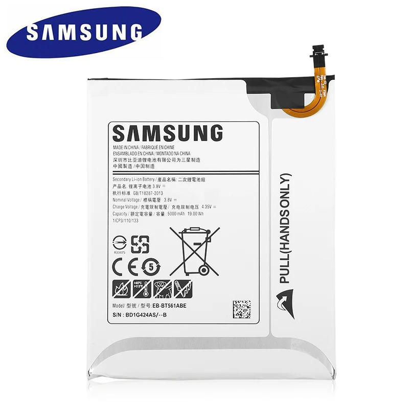 Samsung планшетный аккумулятор EB-BT561ABE для samsung GALAXY Tab E T560 T561 SM-T560 подлинный сменный аккумулятор 5000 мАч