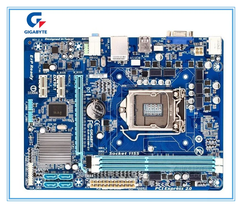 Gigabyte оригинальная материнская плата GA-H61M-S1 H61M-S1 DDR3 для intel LGA1155 твердотельный интегрированный