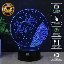 Рак 3D лампа 12 созвездий светодиодный декоративный Настольный светильник USB необычный ночной Светильник детский подарок Хуэй Юань бренд