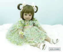 22 inch 55 cm Silicone baby reborn dolls, lifelike doll reborn babies toys Flower dress doll