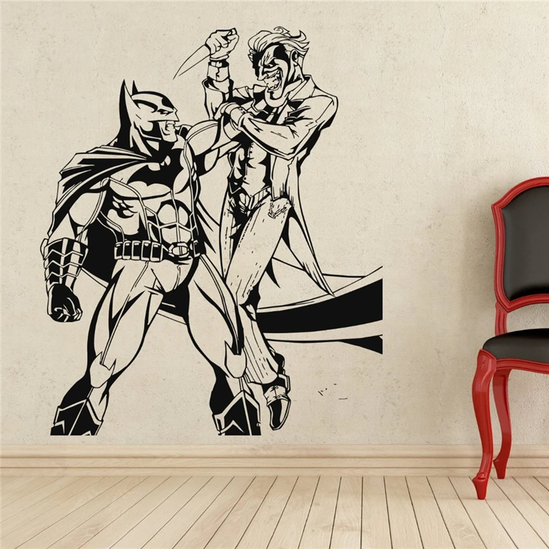 

Batman and Joker Wall Decal Superhero Vinyl Sticker Wall Decor Removable Waterproof Decal X129