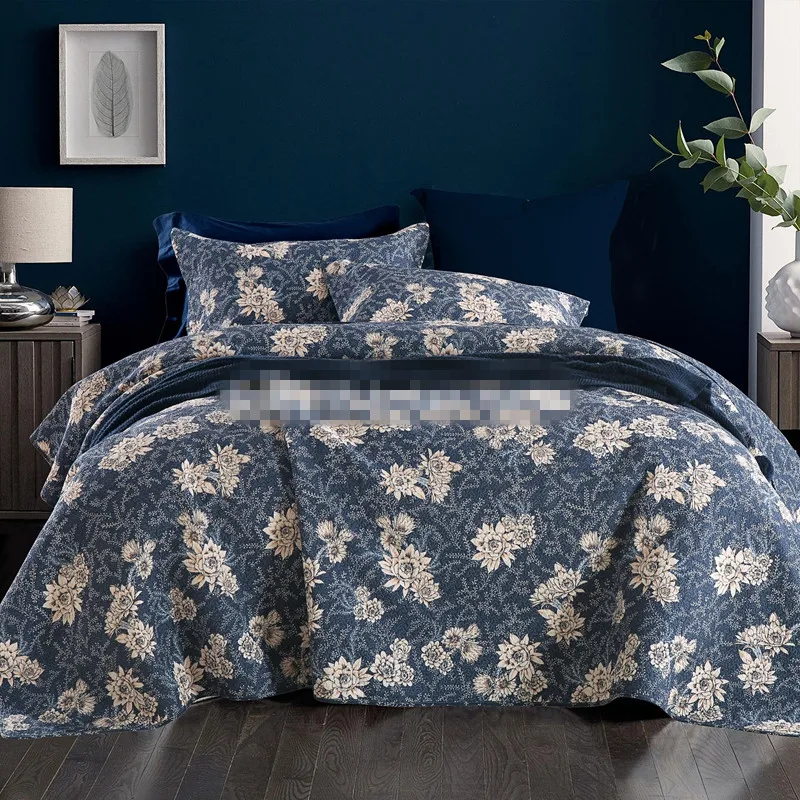 3pcs bohemian style washed cotton patchwork quilt full/queen size high-end dense quilting bed cover bedspread free shipping AL
