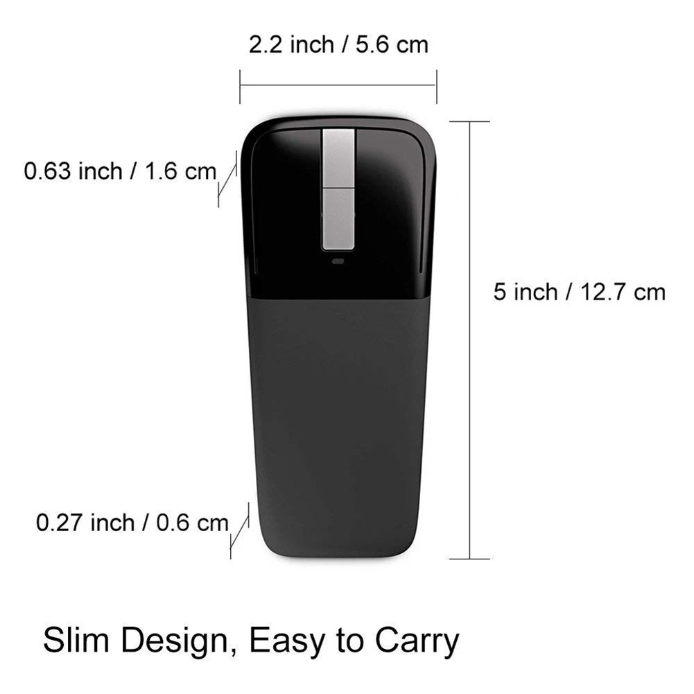 2.4G Wireless Foldable Mouse with USB Receiver for Laptop PC ND998