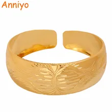 Anniyo Dubai Bangles Free Size for Women Gold Color Arab African Bracelet Jewelry Gifts #103406