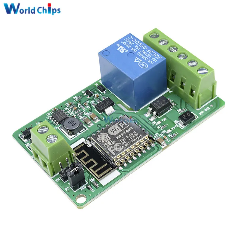 Релейный модуль ESP8266 10 А 220 В сетевое реле Wi Fi вход постоянного тока 4 слойная плата