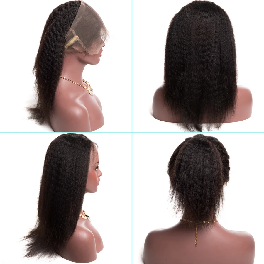 [ALIPOP] Pre Plucked 360 Lace Frontal Closure With Baby Hair Remy Brazilian Kinky Straight Hair Bundles 100% Human Hair Closure (1)