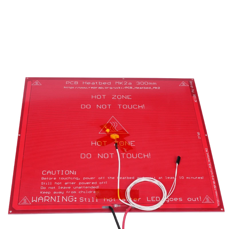 MK2A печатная плата heatbed 300*300*2 мм с кабелем + термистор 100k 12V 24V RepRap RAMPS 1 4 для запасных