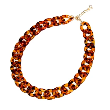 

2016 New Leopard Print Chain Necklace Bohemian Chunky Long Collar Choker Necklaces For Women Bijoux Fashion Boho Jewelry