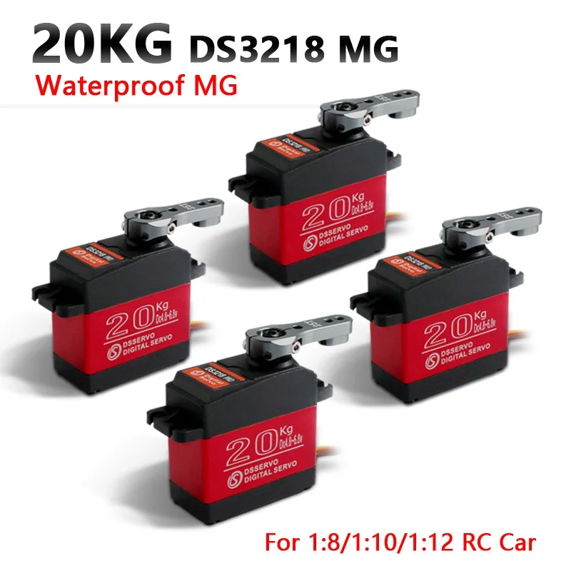 

4 pcs Waterproof servo DS3218 Update and PRO high speed metal gear digital servo baja servo 20KG/.09S for 1/8 1/10 Scale RC Cars