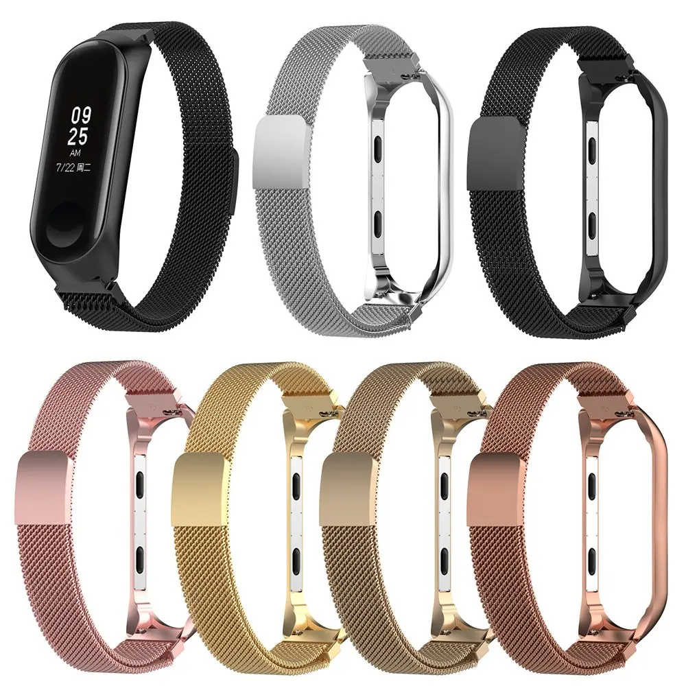 Mi lanese mi band 4 ремешок для часов Xiaomi Band умный браслет из нержавеющей стали сменный