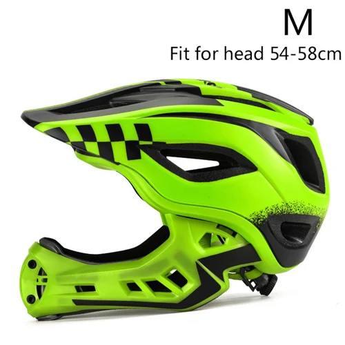 Green Helmet M Size ROCKBROS, велосипедный детский шлем, полностью покрытый, детский шлем, EPS, параллельный, детский шлем, цельно формованный, спортивные защитные шлемы - Цвет: Green Helmet M Size