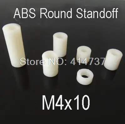 

100pcs/lot M4*10mm ABS Nylon Round Standoff Spcaer, PCB board spacer OD(7MM) X ID(4.2mm)*10mm