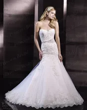 Free Shipping Stunning Trumpet Sweetheart Sweep Train Pakistani Fancy Wedding Dresses With Appliques WX11614