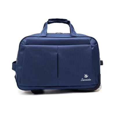 Легкая складная дорожная сумка, новая сумка на колесиках, направляющая колесико для багажа, Большая вместительная оксфордская сумка - Цвет: dark blue