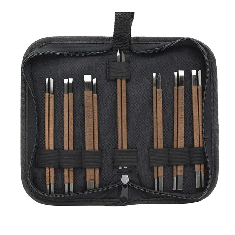 

14pcs/Set Practical Engraving Tool Manganese Steel Carving Knife For Enthusiast Stone Carving Beginners Hand Tools