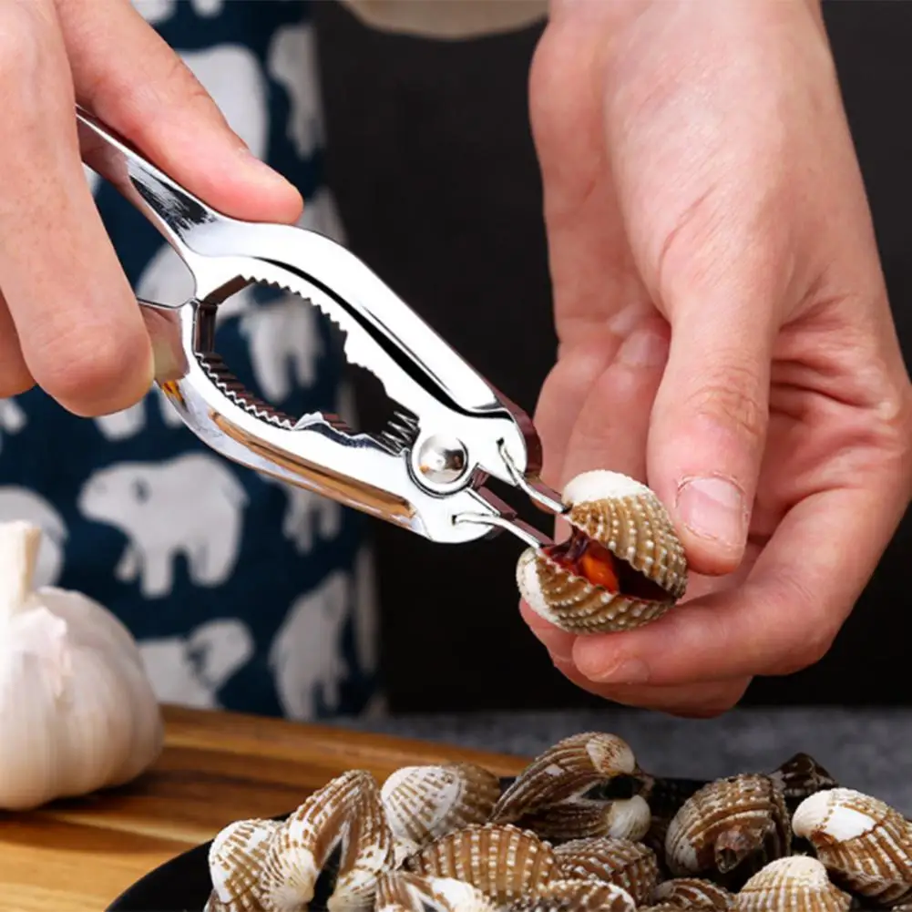 

New Hot Multifunctional Clam Clip Innovative Opener Zinc Alloy Seafood Clamp Automatic Spring Design Food Clip