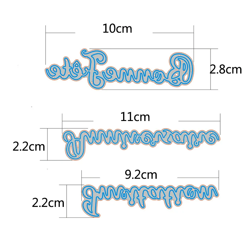 Французские слова штампы счастливого дня рождения металлические режущие штампованный Металл благодарности для рукоделия Скрапбукинг альбом изготовление бумажных карточек