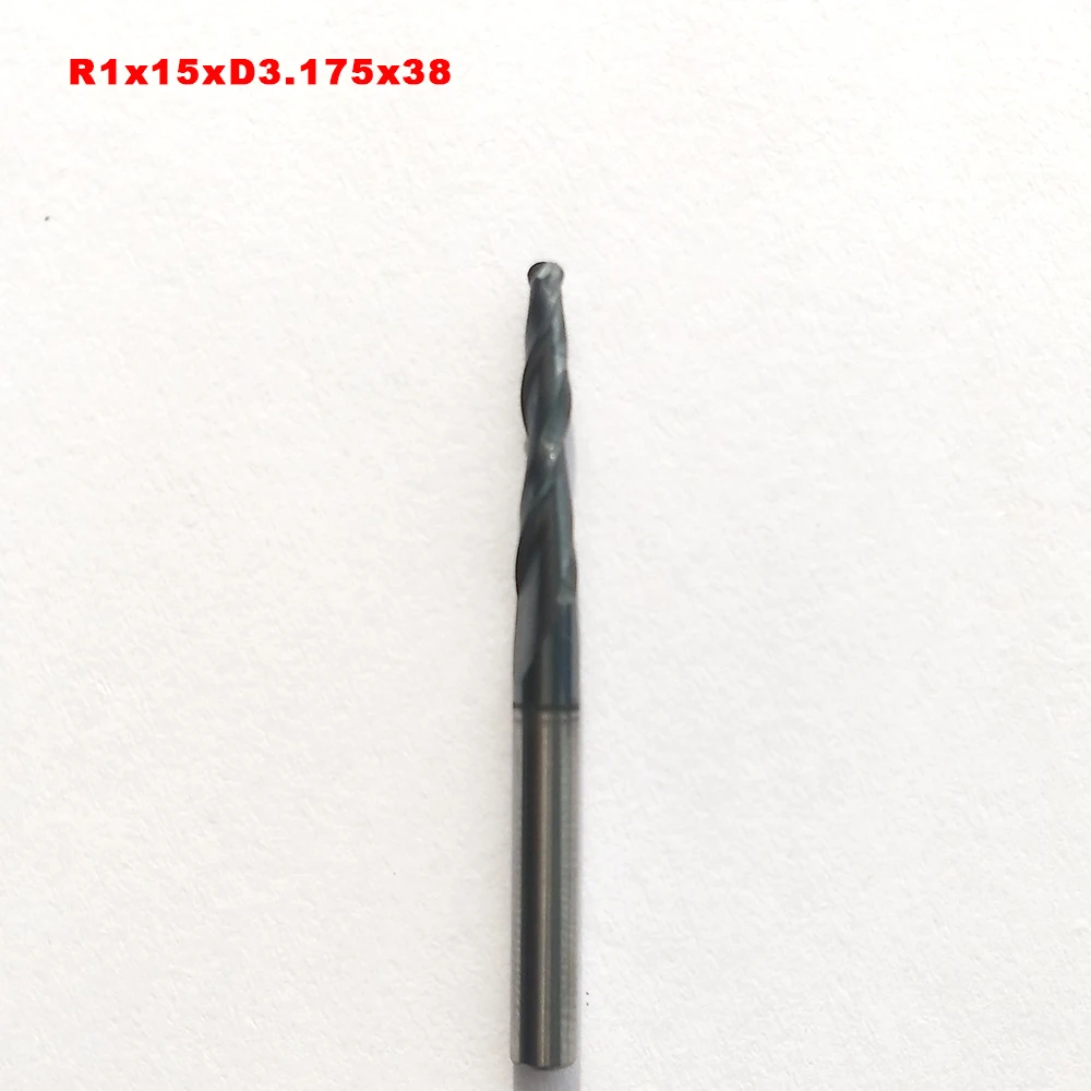 R1x15xd3.175x38 Shank 3.175mm Solid Carbide Tapered Endmills Cnc