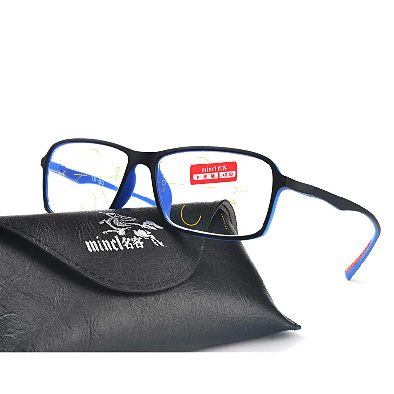 MINCL/ tr90 Square multi focus glasses progressive resin lens distance