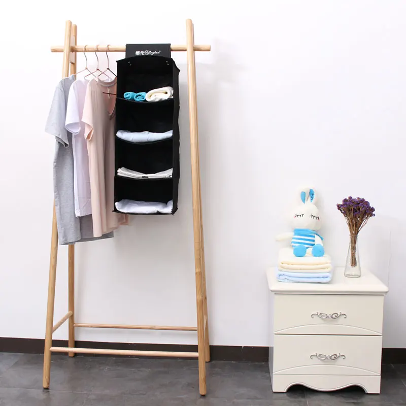 Cute Wall Sundry Cotton Hanging Bag Multi layer Holder Wardrobe Hanger
