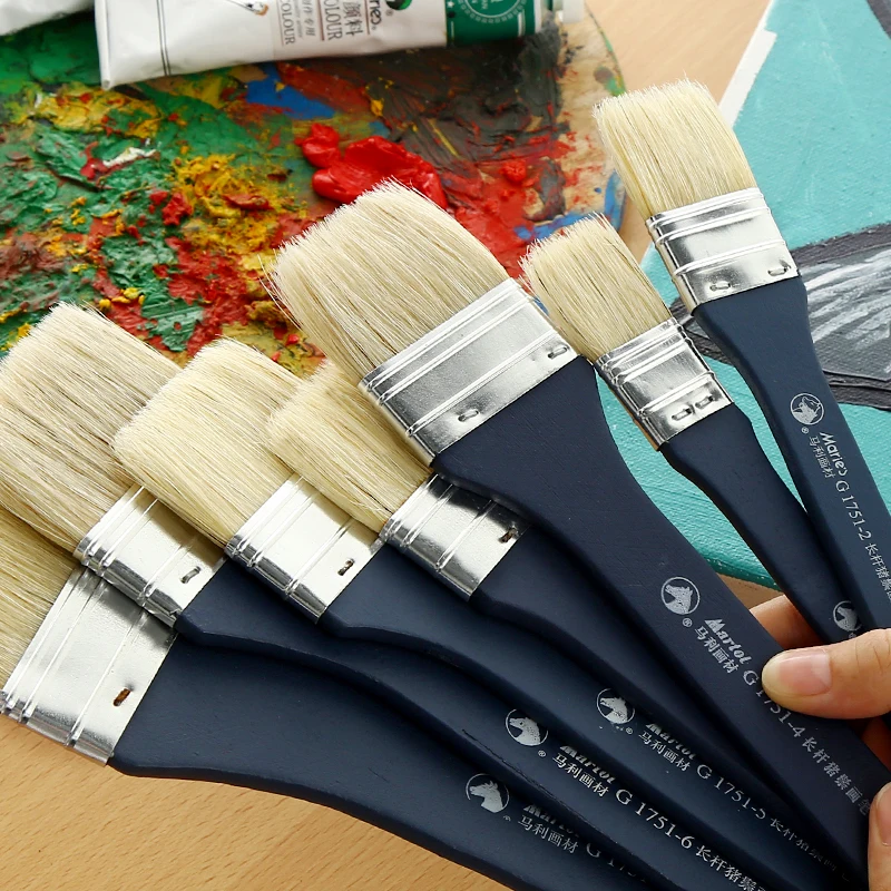 

BGLN 1Piece Nylon Flat Head Scrubbing Painting Brush Acrylic/Oil Painting Brush For Drawing Oil Paint Brush Art Supplies G1751