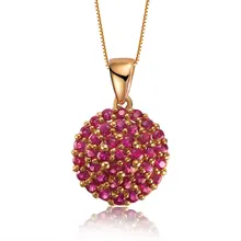 GVBORI 18 К розовое золото Рубин драгоценный камень Цепочки и ожерелья Свадебный Подвеска Ювелирные украшения мать Best подарок