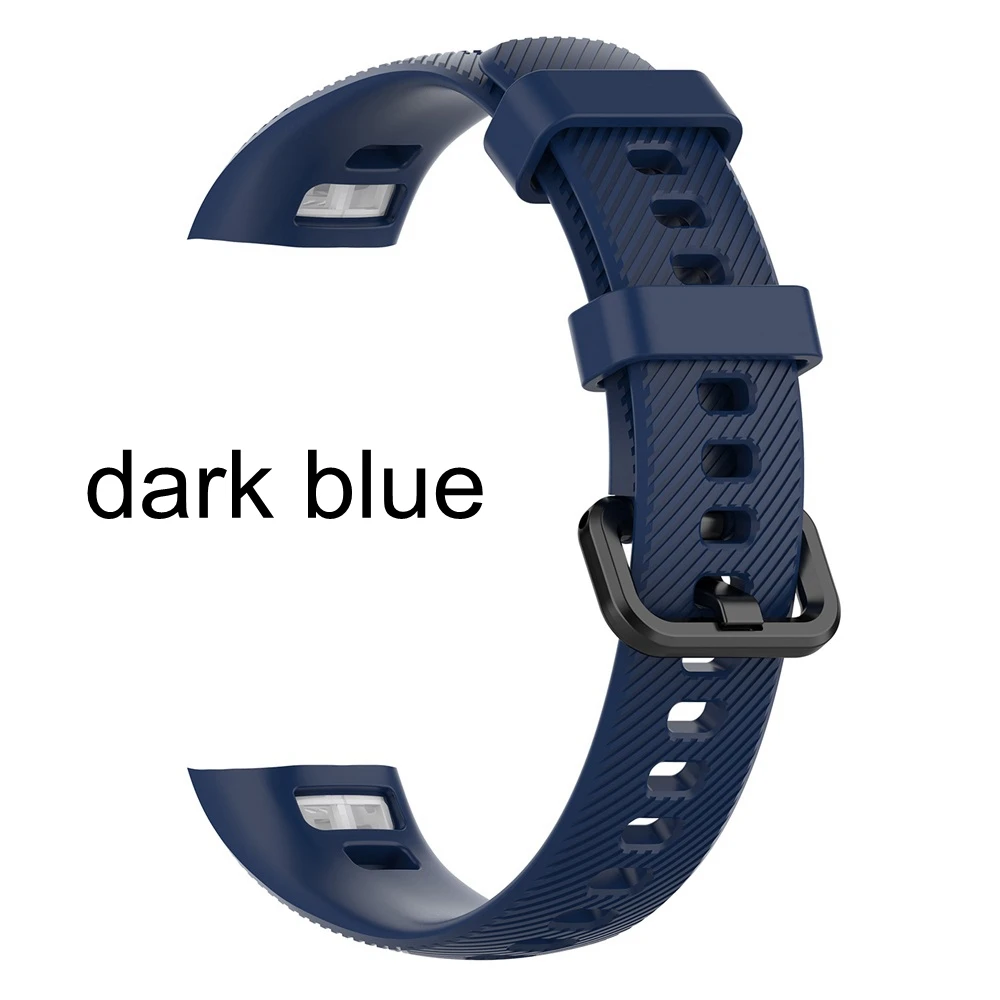 New Soft Sport Rubber Replacement Wristbands High Quality Quick Release Silicone Bracelet Strap For Huawei Honor Band 4 - Цвет: dark blue