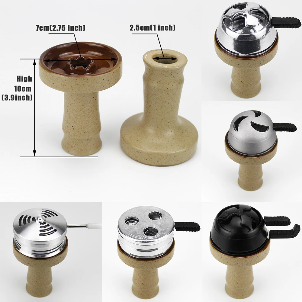

Ceramic Hookah Bowl with Kaloud Lotus Charcoal Holder Shisha Nargile Sheesha Narguile Chicha Cachimbas Charcoal Burner Bowl