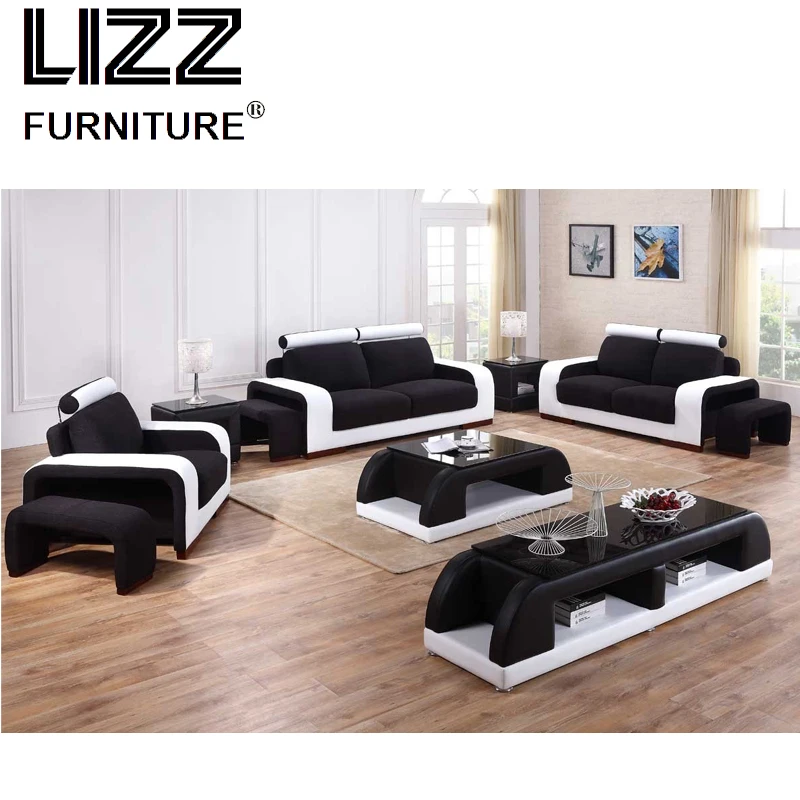 

Adjustable headrest Italian leather seational sofa bean bag single chair sofa set living room furniture
