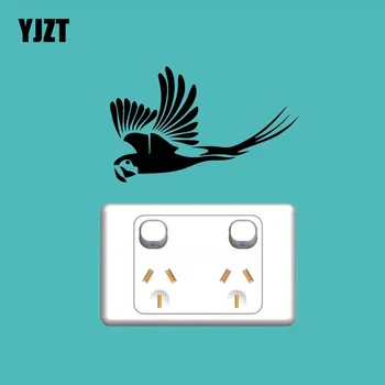 

YJZT Parrot Bird Jungle Animal Vinyl Decal Wall Switch Sticker Funny Cartoon 17SS0073