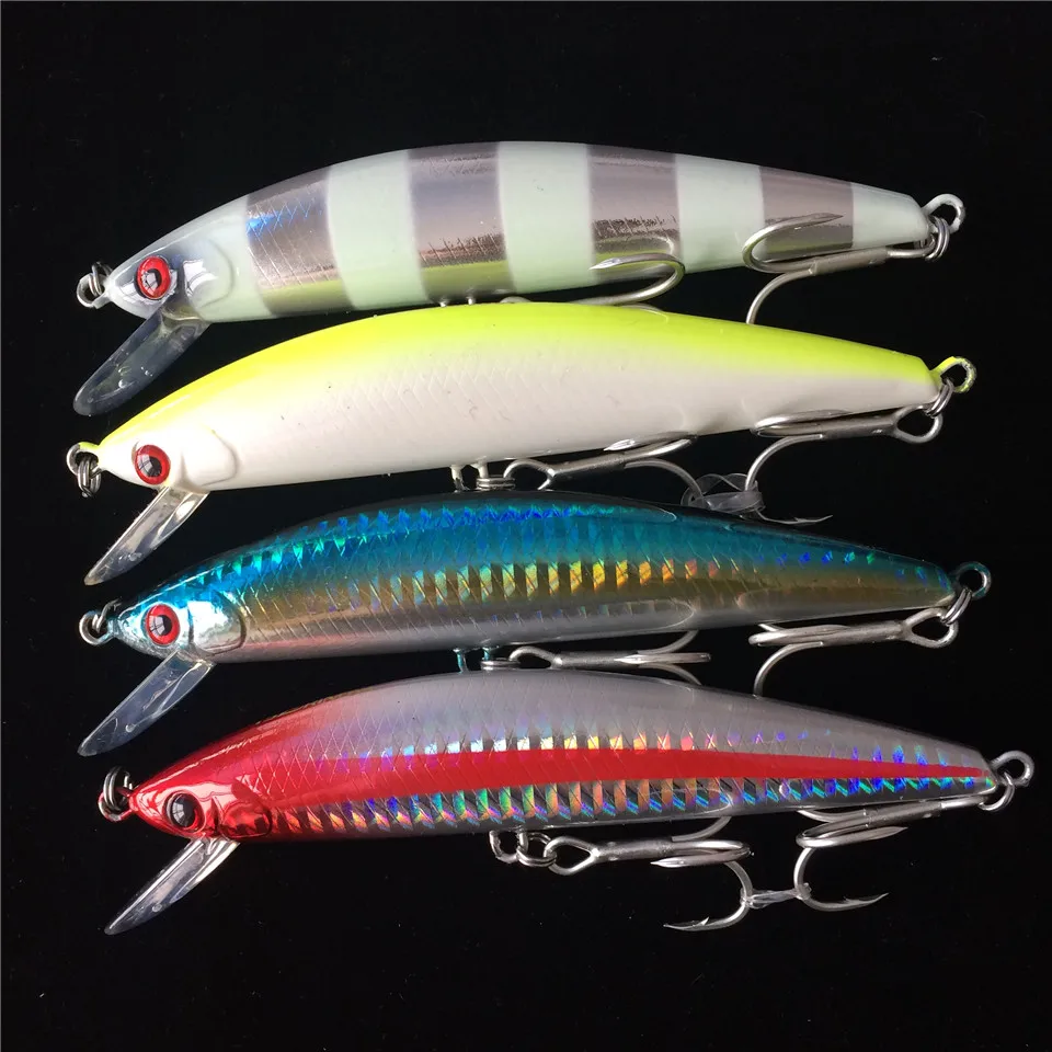 

TSURINOYA 4pcs 120mm 40g Sinking Minnow Lure Treble Hooks Artificial Hard Bait Leurre Dur Carp Fishing Wobblers