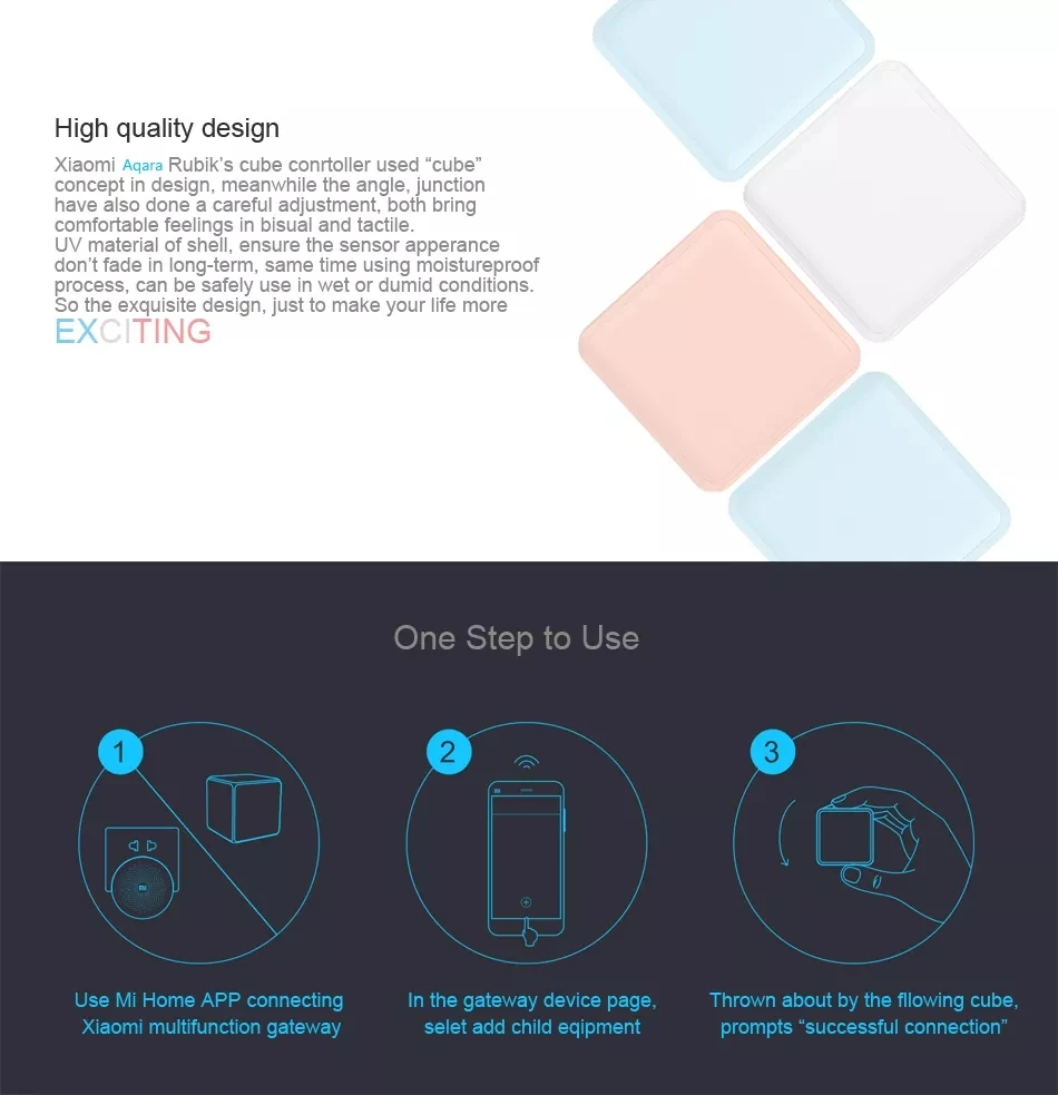 Пульт дистанционного управления Xiaomi Aqara Magic Cube сенсор шесть действий работа с шлюзом для Xiaomi комплекты умного дома