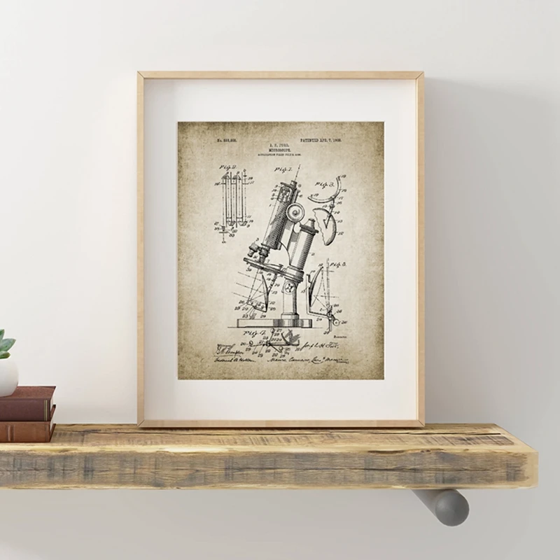 Vintage Science Patent Poster Laboratory Decor